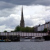 Distant Church near the River.