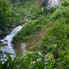 The waterfall.