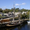 Not only sailing ships use the dock area.
