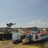 East Cowes Chain Ferry and Shipyard Crane  - May 2009