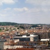 Over the rooftops.