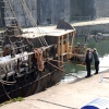 Repair work under way.