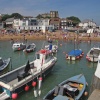 Boats moored in Viking Bay, Broadstairs, Kent