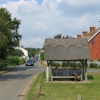 Thatched shelter in the village