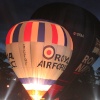 RAF balloon lighting up the night sky.