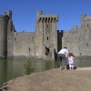 Bodiam from the South, Postern tower at centre