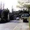 Walking into town.