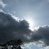 The sun breaking through a cloudy lunchtime