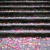Steps and confetti