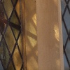 Weak sunlight through stained glass, All Saints' Church, Hillesden, Bucks