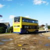 Anglian double-decker bus at the harbour