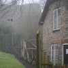 Cottage at the Castle on a foggy day