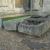 Stone coffins at Crowland Abbey