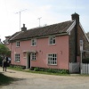 Pink houses opposite the Church