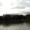 Newcastle FC Stadium from park near St. James' Park