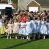Downton Cuckoo Fair – Preparing for the Maypole dancing.