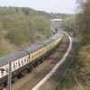 Tornado with coaches departing Croxdale