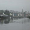 Approaching Totnes on boat from Dartmouth - a miserable day!
