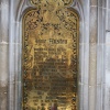 Bronze plaque by Jane Austen's tomb.