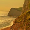Sunset on the Dorset coastline