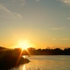 Sunset over the lake at Watermead Country Park