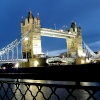 Tower Bridge at night.