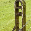 Rusting fence post Rydal Park