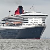 Queen Mary 2 departing Liverpool.