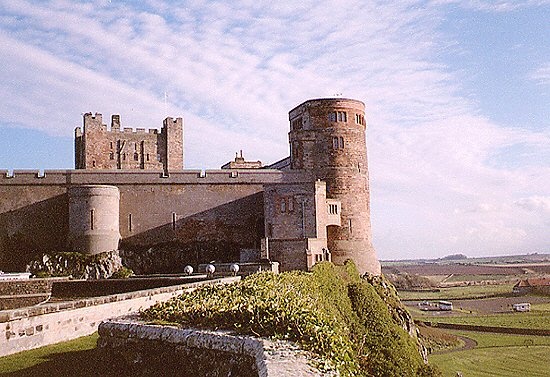 View of the main castle structure from a castle wall.