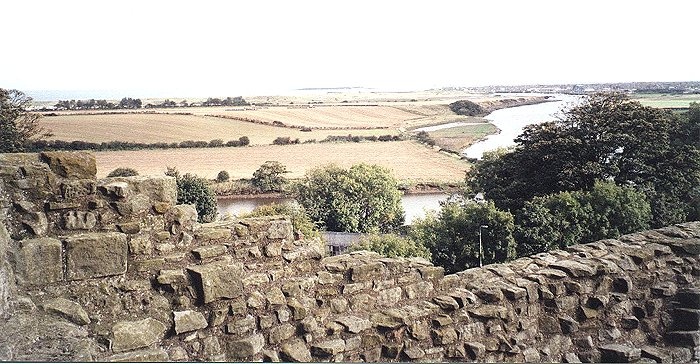 Wiew of the countryside around Warkworth from Warkworth Castle