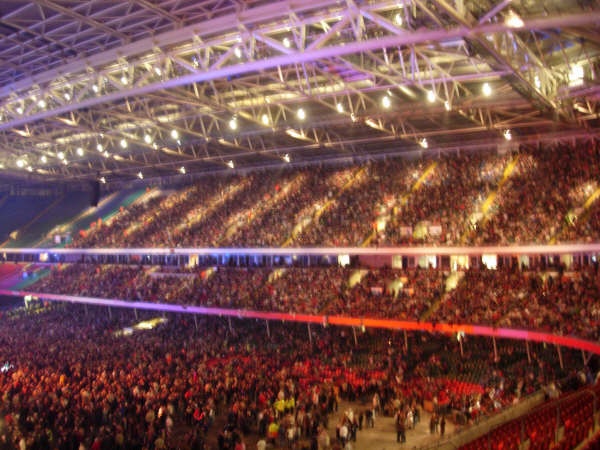 Millennium Stadium, Cardiff. Inside during the Tsunami benefit concert 22/01/05