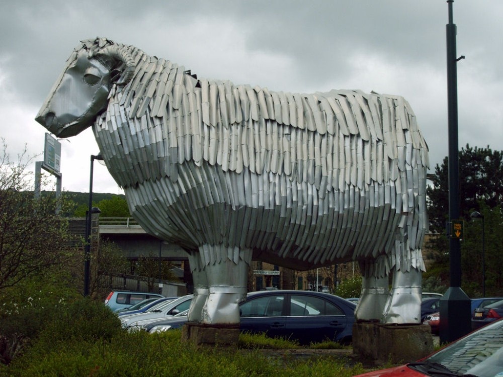 Metal Sheep Sculpture, Dean Clough Mills Halifax
