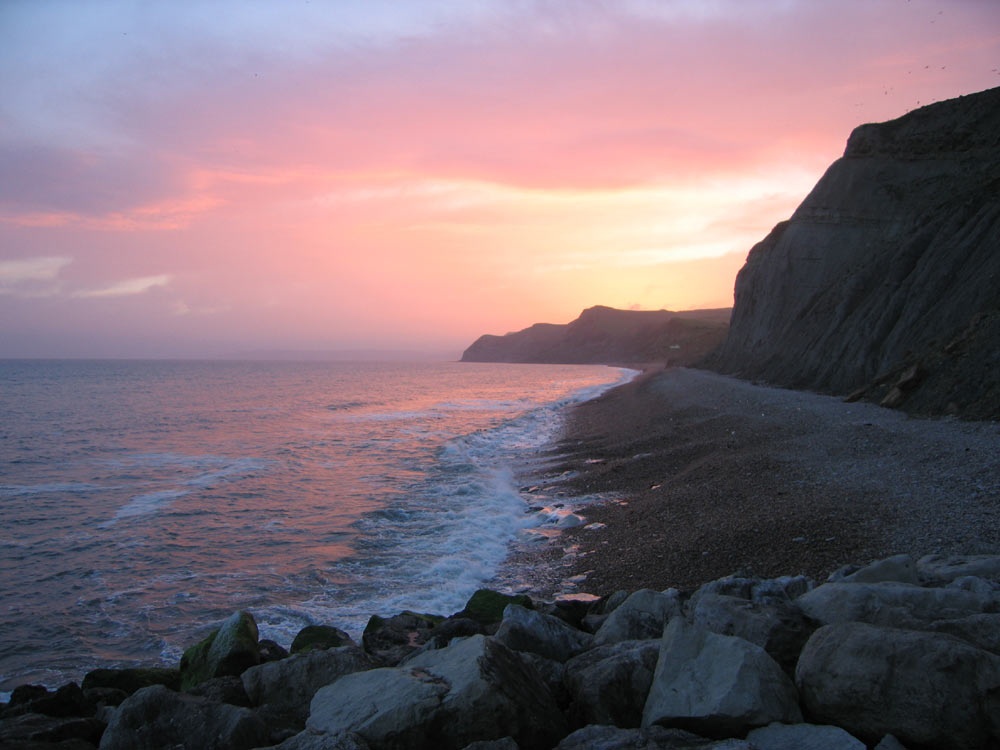 The sunset in West Bay, Dorset