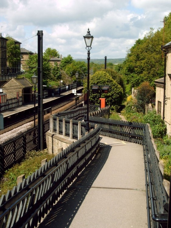 Pathway to Saltaire Railway Station.