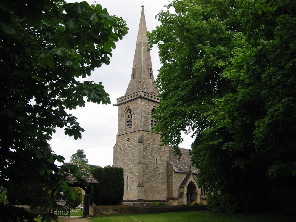 The church in summer. Lower Slaughter, Gloucestershire