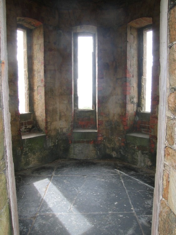 Inside the lookout tower at Compass Point, Bude