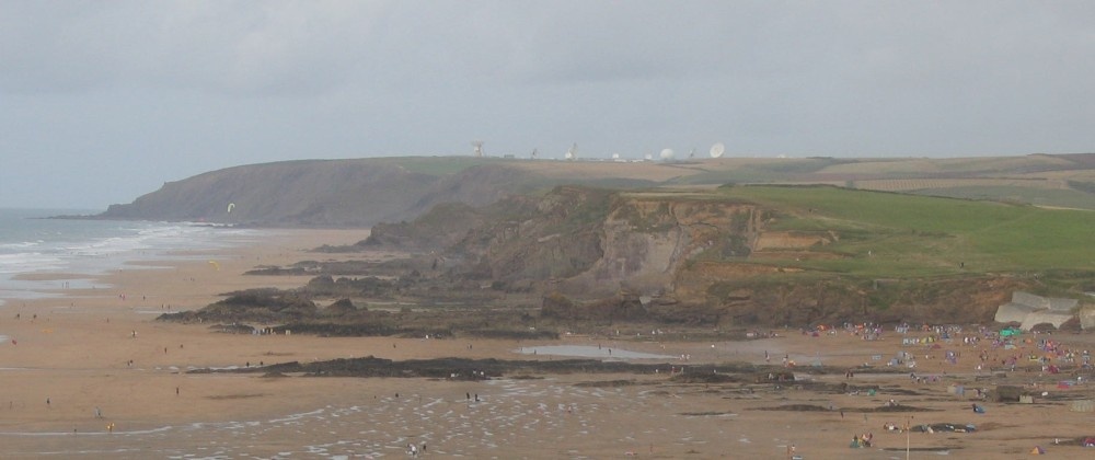 Satellite dishes on the cliff tops