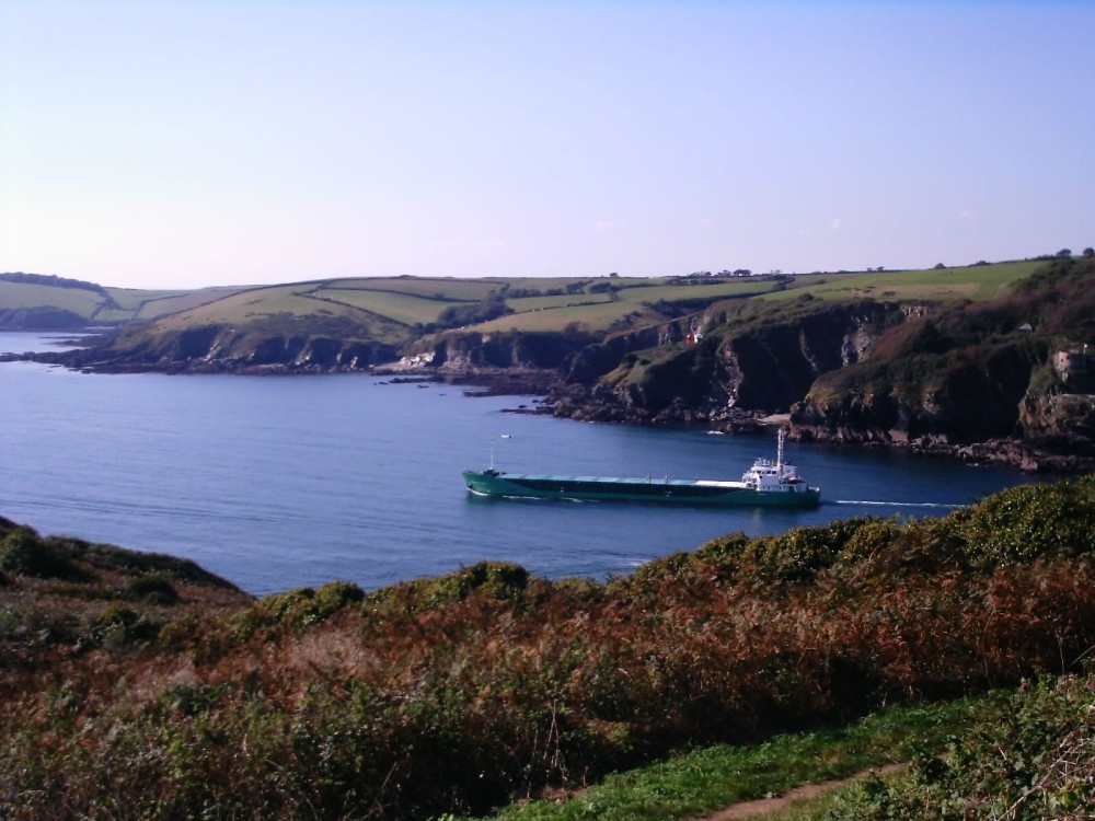 A Ship transporting clay from Polruan, Cornwall