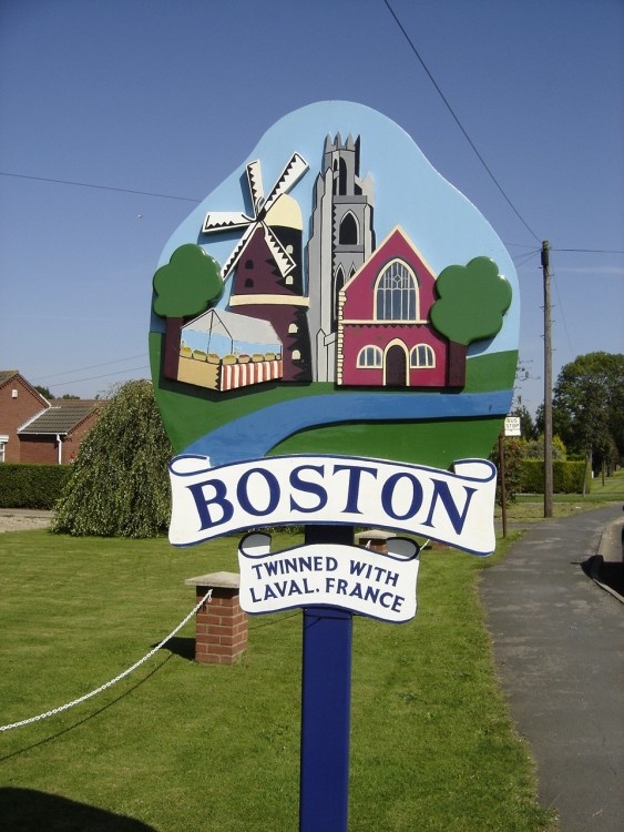 'Welcome to Boston' September 2004. Boston, Lincolnshire.