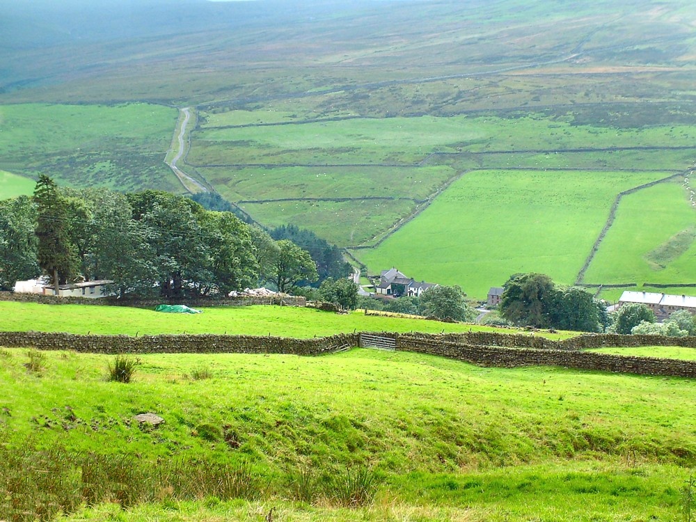 View over Garrigill to Black Band, Cumbria.