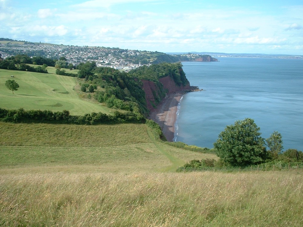 Looking towards the ness at Shaldon with Teignmouth, (Devon) in the background
