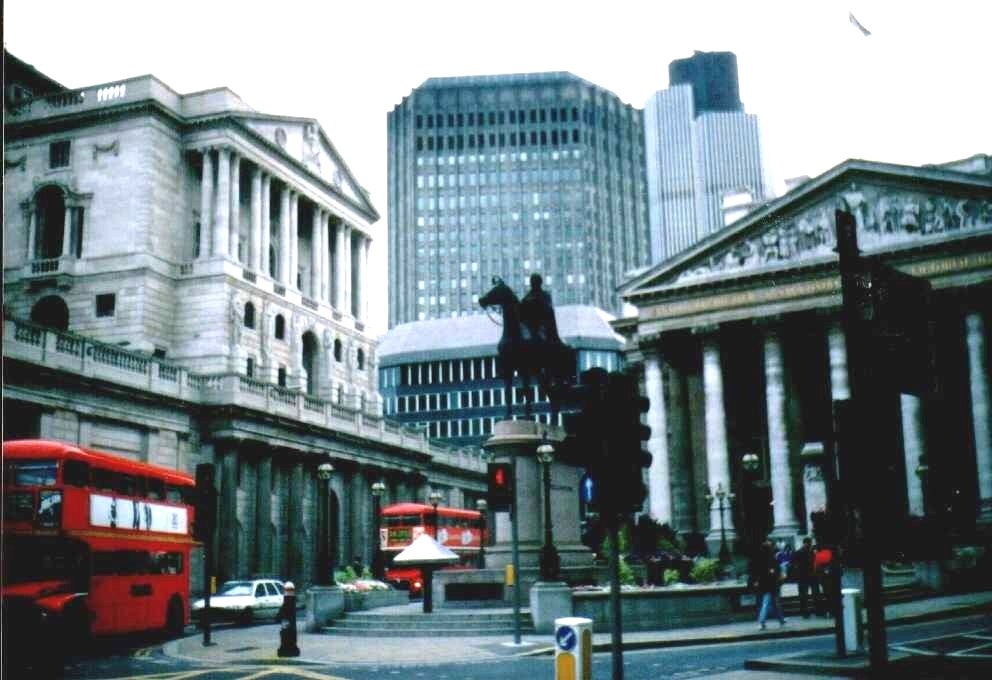 London, City, Bank of England and Royal Exchange - Sept 1996