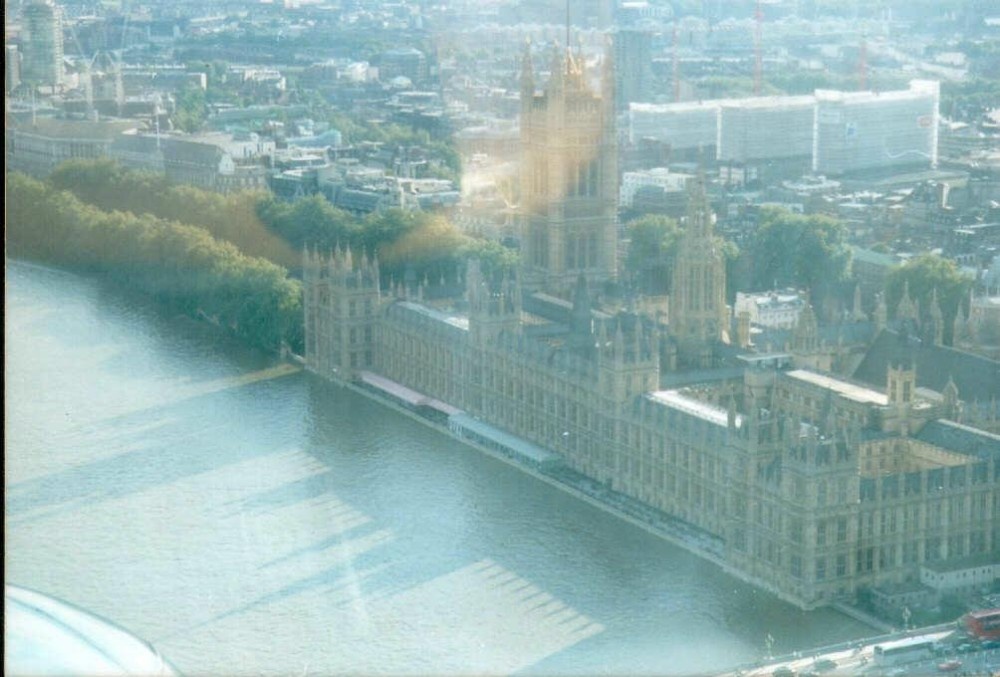 London - from London Eye - Houses of Parliament, Sept 2002