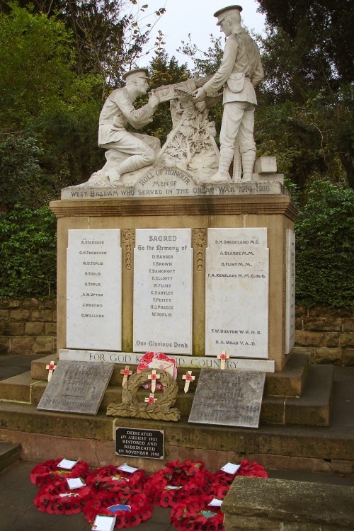 The War Memorial in the Village of West Hallam, Ilkeston, Derbyshire
