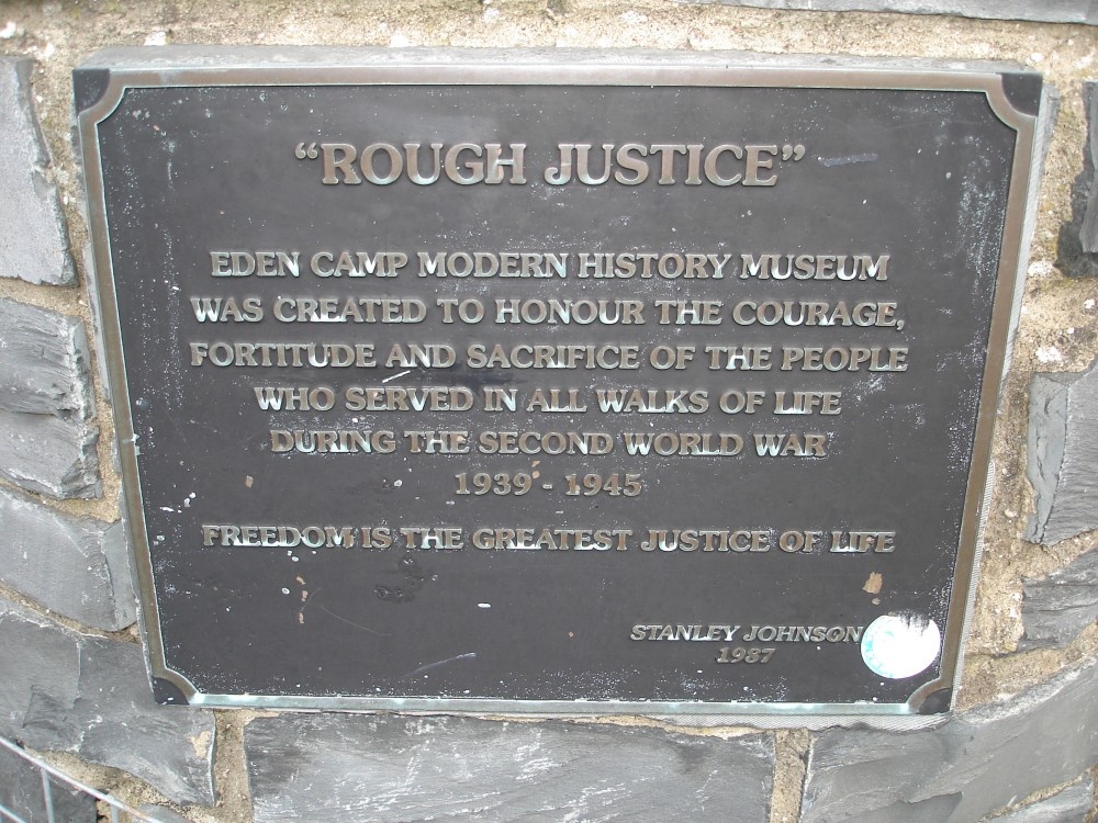 The iscription on The War Memorial, Eden Camp, Malton, North Yorkshire.