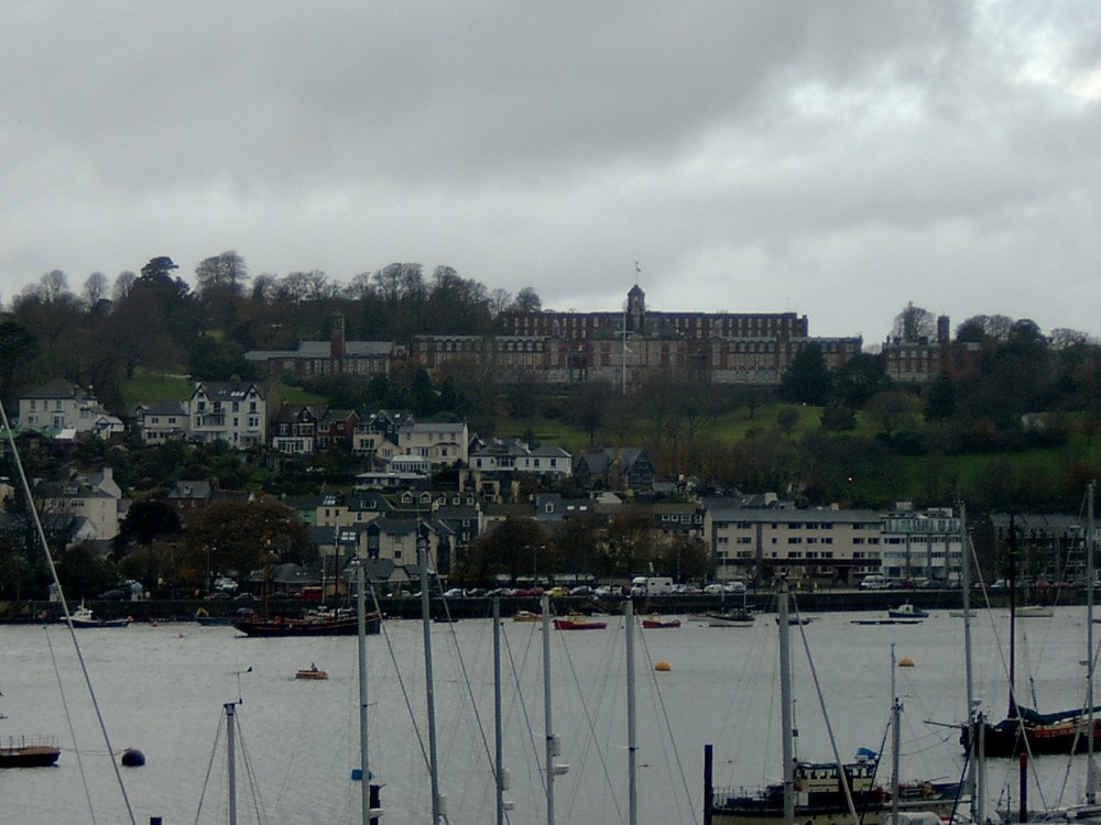 Dartmouth Naval College in winter as seen from Kingswear
