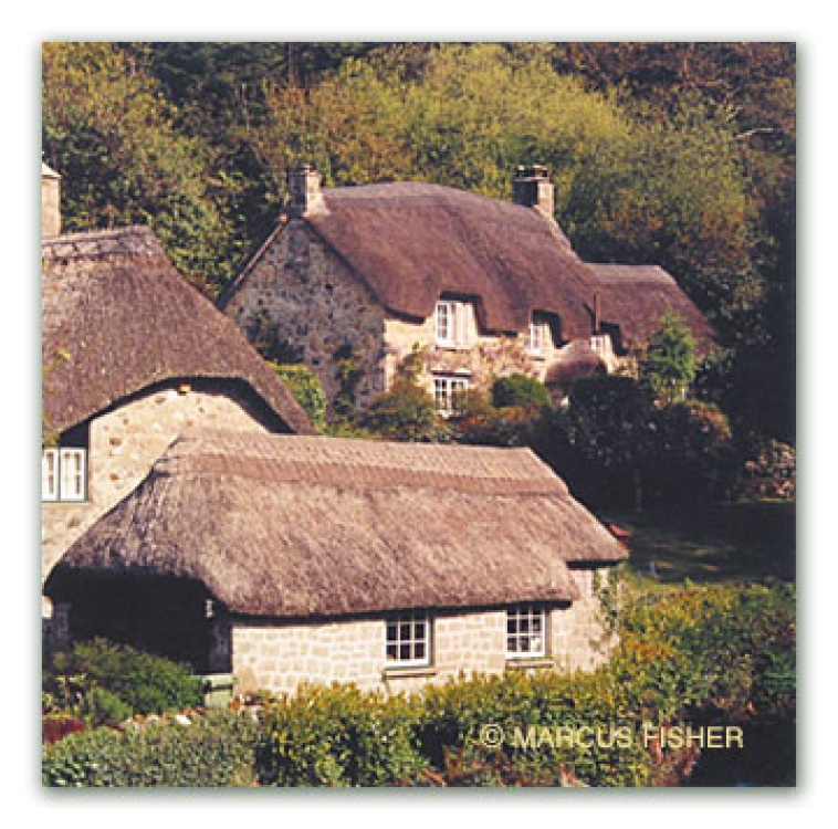 "Thatched Cottages, Bucklandinthemoor, Dartmoor, County Devon
