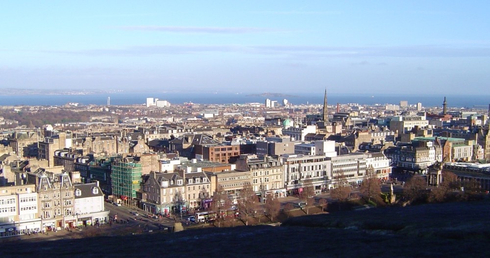 View towards the Firth of Forth (and Fife) from Edinburgh Castle.