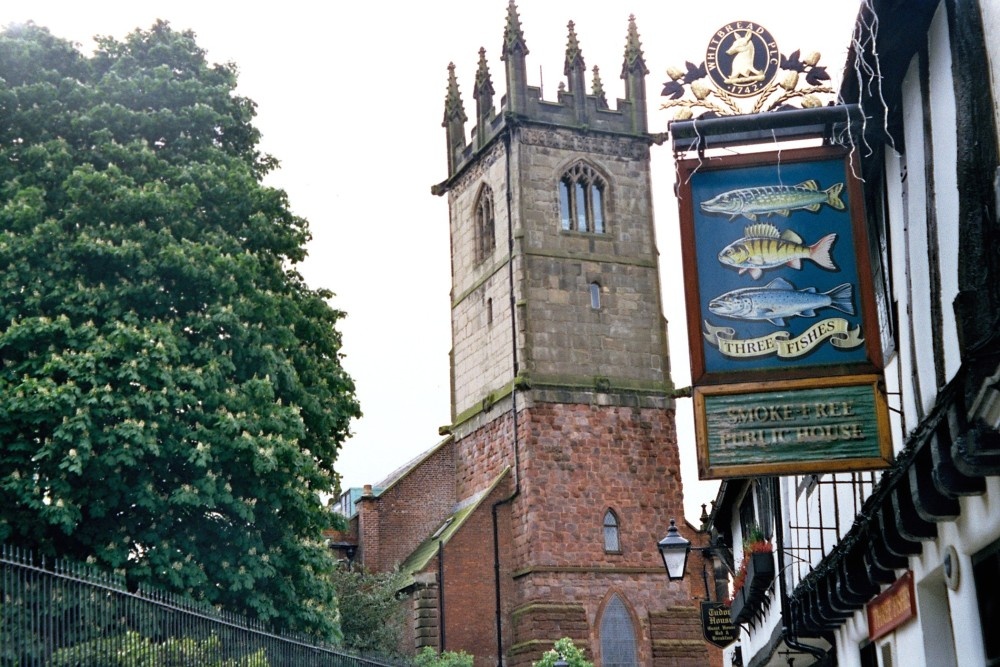 Shrewsbury - St Julian`s Church & Three Fishes Public House