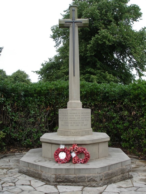 The War Memorial at the entrance to Whithall Cemetry, Darwen, Lancashire.